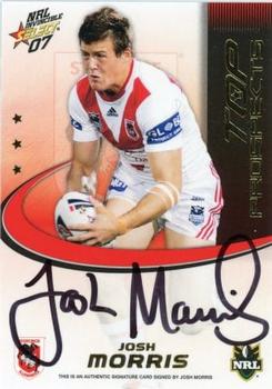 2007 Select NRL Invincible - Top Prospect Signatures #TP12 Josh Morris Front